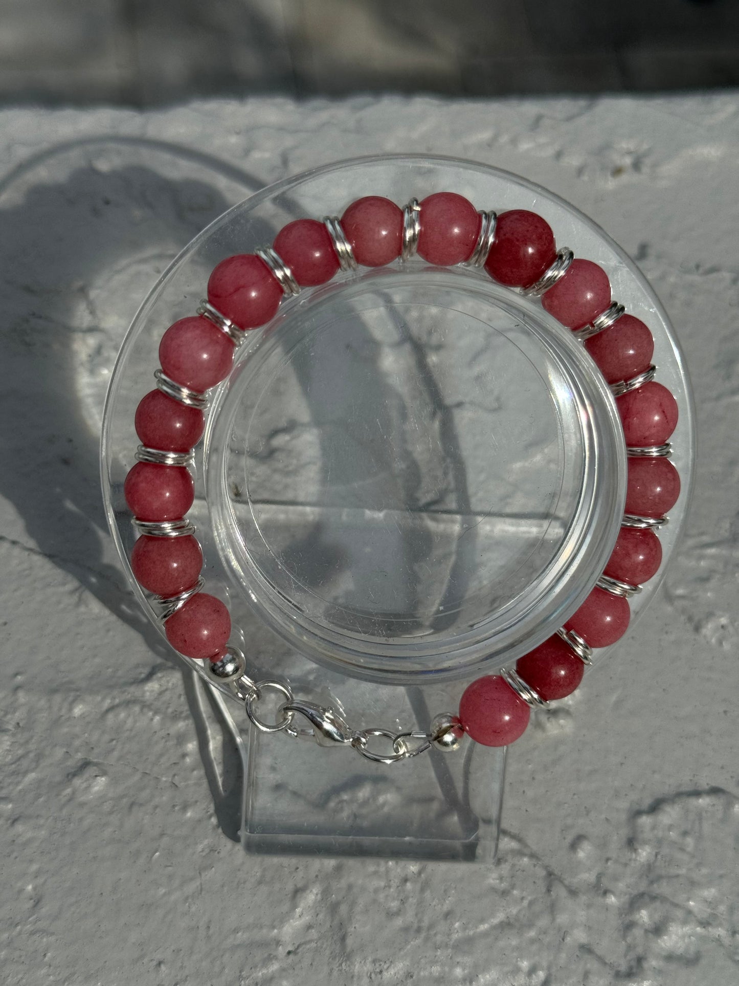 DIY kit bracelet rhodonite and sterling silver