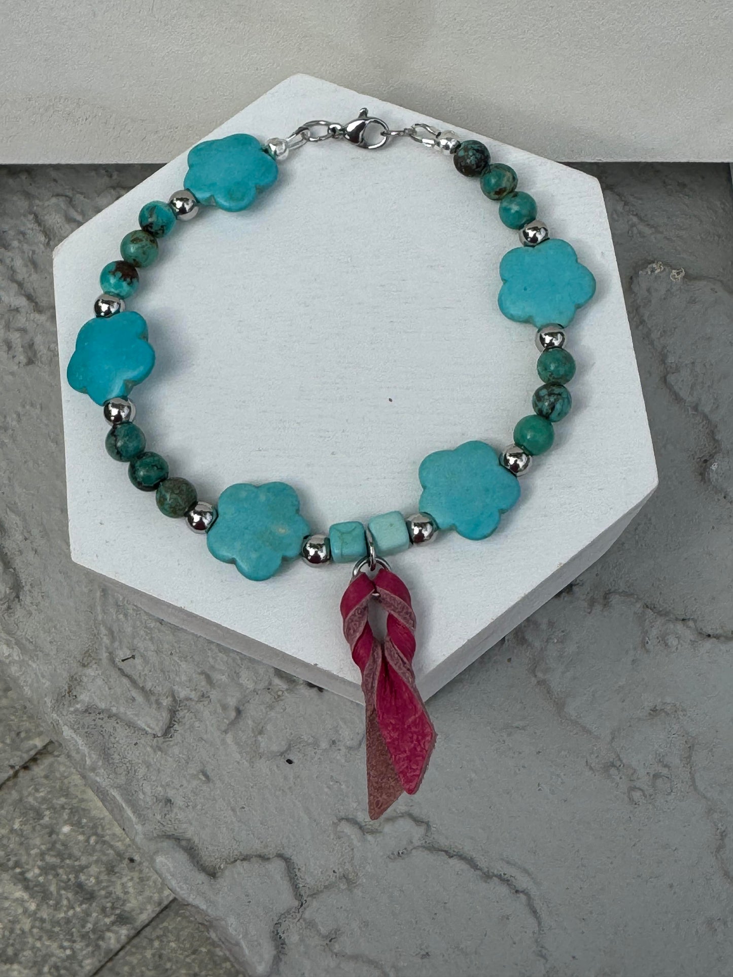 Turquoise & Leather Boho Cowgirl Bracelet - KIT